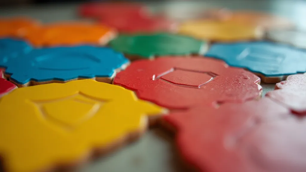 Colorful tiles arranged in a pattern during Azul
