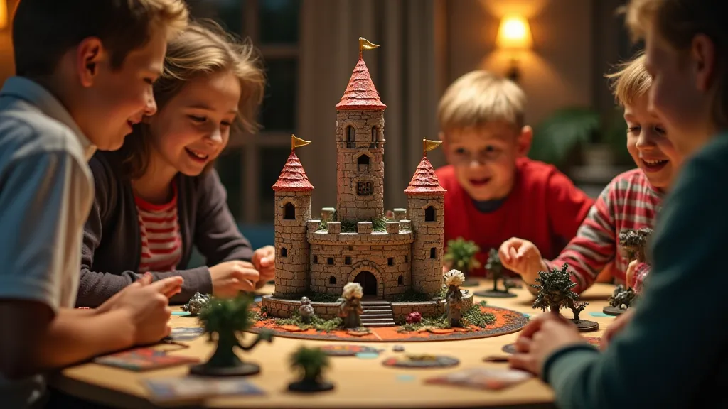 Castle Panic game board with miniatures