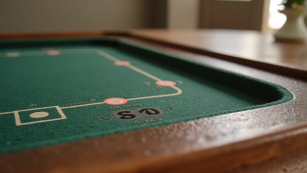 Close-up of felt table surface