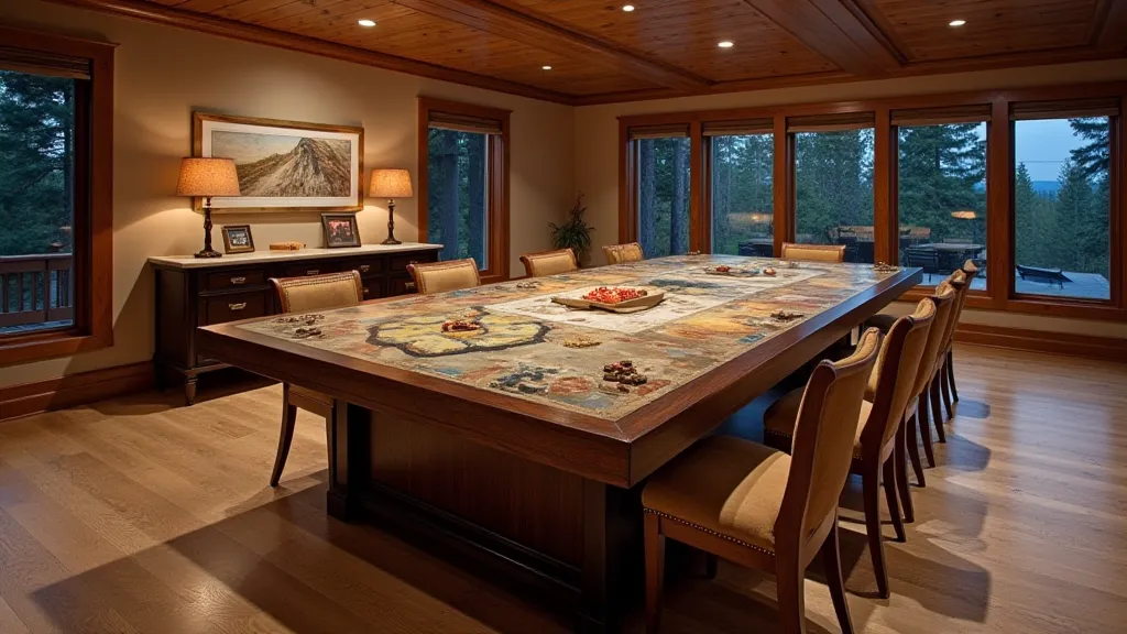 Dedicated game room with a large table