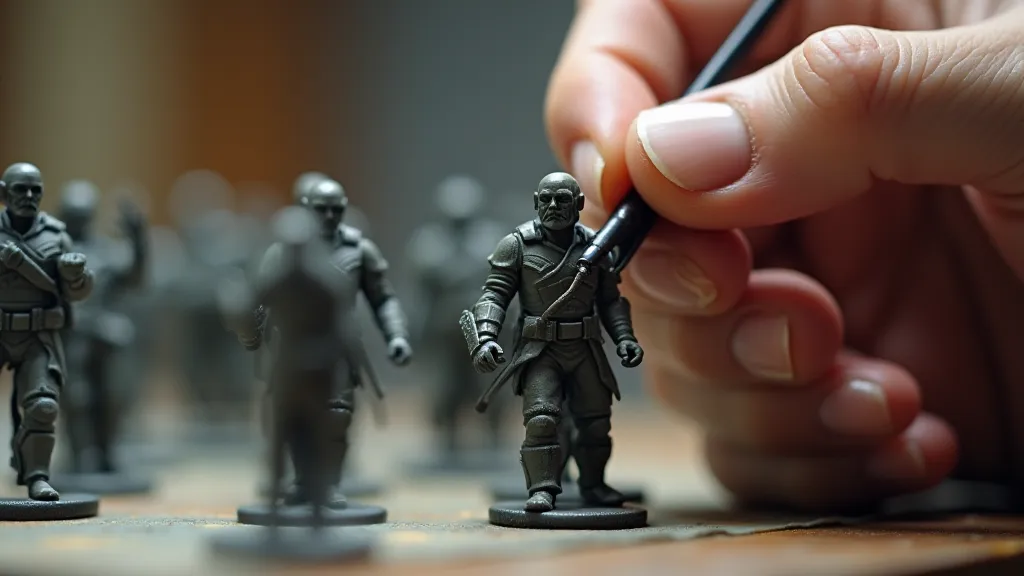 Hand painting a miniature figure