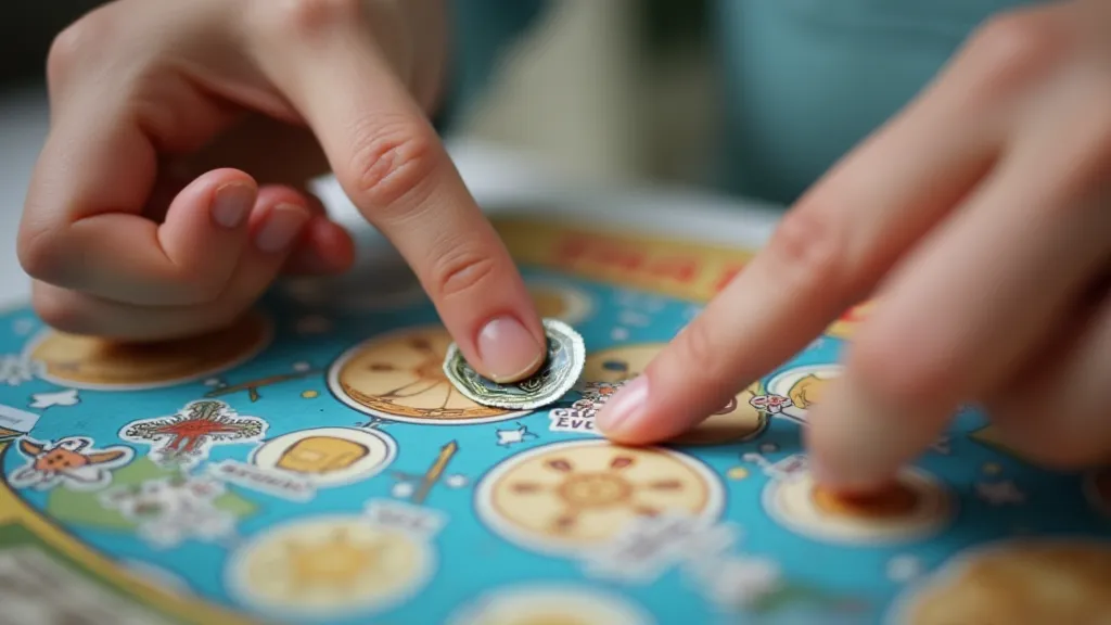 Hands applying a sticker to a legacy game board
