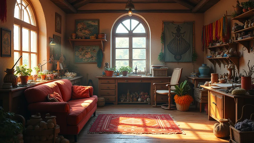 Cozy tapestry workshop